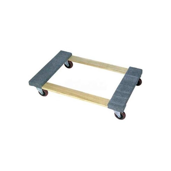Wesco 30x18 Carpeted End Hardwood Dolly 4in Casters 1200 Lb. Cap.